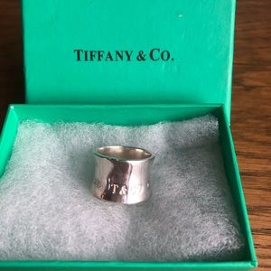 Vintage Tiffany & Co. Silver 1837 wide band ring